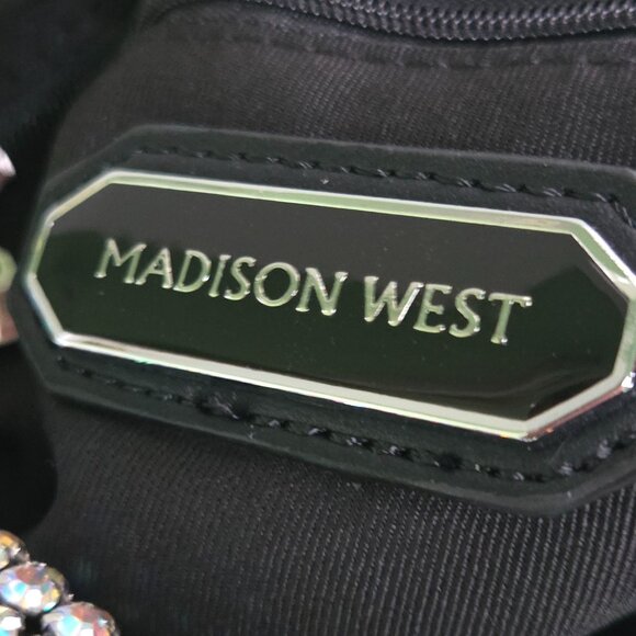 Madison West NWT Aurora Borealis Rhinestone Crystal Dumpling Bag Knot Top Handle - Picture 7 of 7